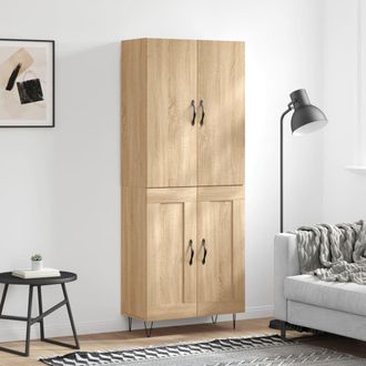 Berkfield Home Highboard Sonoma Oak 69.5x34x180 cm Engineered Wood in Brown