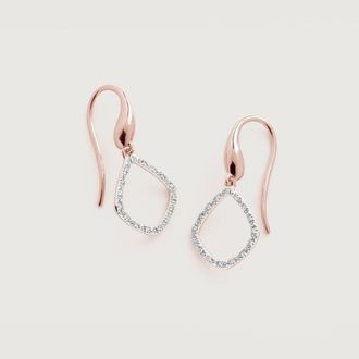 Monica Vinader Rose Gold Riva Kite Diamond Drop Earrings Diamond