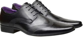 Generic Mens Formal Lace Up Oxford Shoes Smart Dress Shoes with Small Block Heel (Black, UK Footwear Size System, Adult, Men, Numeric, Medium, 12)