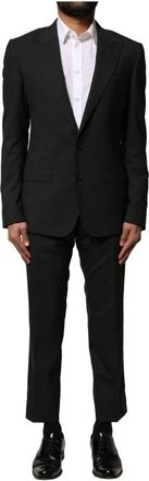 Dolce & Gabbana Zwart Wol 2-Delig Pak - Heren - Business pakken - Zwart - S - Wol - Kostuums