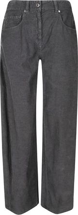 Brunello Cucinelli Wijde broek - Dames - Wijde Broeken - Grijs - XS - Broeken