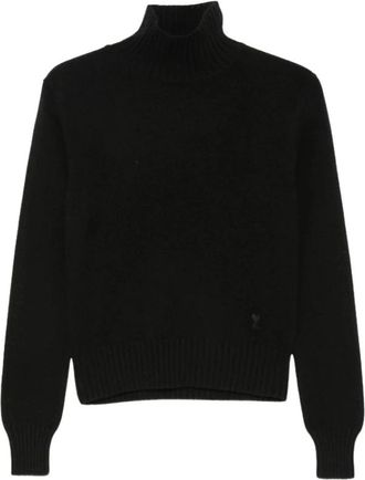 Ami Ami de Coeur Roll-Neck Sweater - Dames - Coltruien - Zwart - XS - Wol - Truien & Vesten