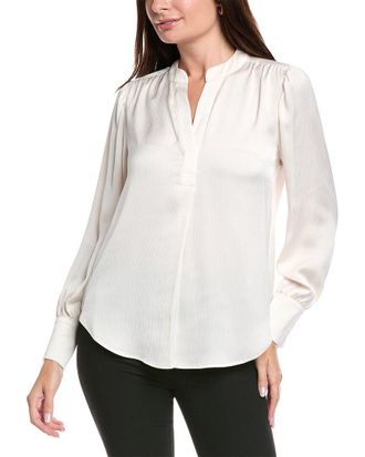 Anne Klein Pleat Front Blouse