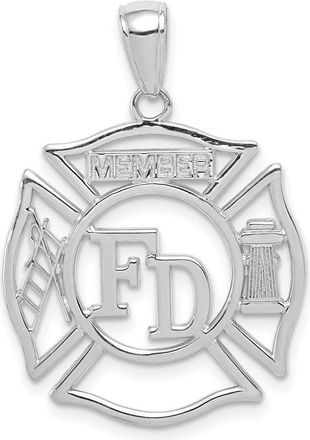 Diamond2Deal 14k White Gold FD MEMBER in Shield Pendant