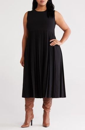 Nordstrom Sleeveless Pleated Sweater Dress in Black at Nordstrom Rack, Size 1X
