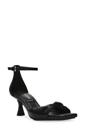 Anne Klein Jessie Ankle Strap Sandal in Black Smooth at Nordstrom, Size 6.5