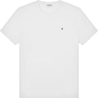 Dondup Witte T-shirts en Polos met D Logo - Heren - T-shirts - Wit - L - Katoen - Tops