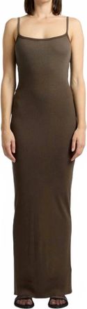 Cotton Citizen Verona Spaghetti Maxi Dress In Fossil Cast