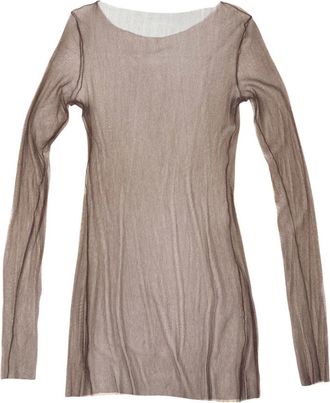 Cortana T de Tul Top - Dames - Longsleeves - Bruin - L - Tule - Tops