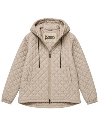 Herno Gold Diamond Quilting Hooded Down Jacket