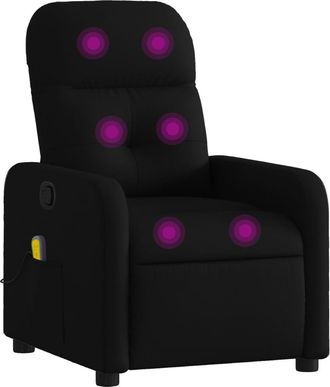 vidaXL Sill&oacute;n Reclinable De Masaje De Tela Negro Vidaxl