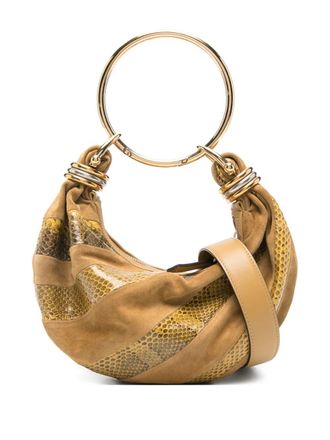 Chlo&eacute; mini snakeskin-effect bracelet bag - Brown