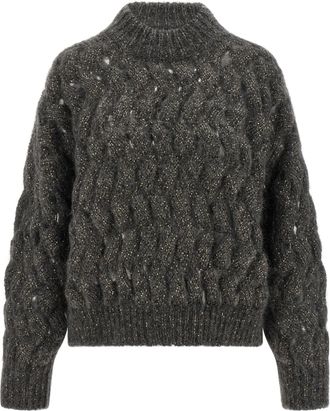 Brunello Cucinelli Gray Wool Womens Cardigan