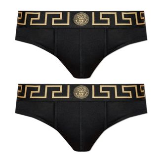 Versace Twee-pack slips - Heren - Onderbroek - Zwart - 2XL - Katoen - Ondergoed