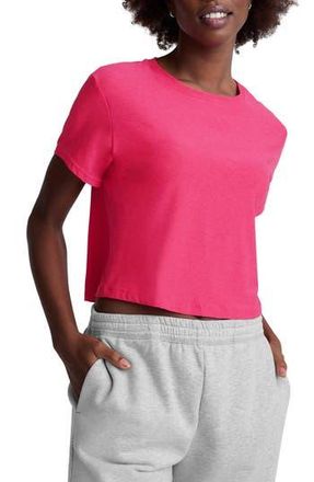 Beyond Yoga Featherweight Supreme Crop T-Shirt in Vivid Pink Heather at Nordstrom Rack, Size X-Small