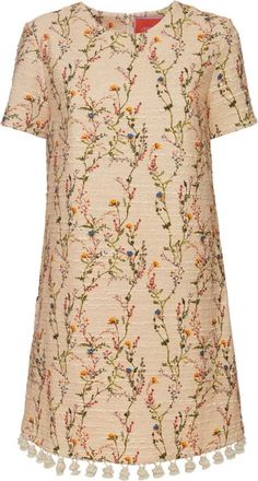 La DoubleJ Mini Swing Jurk - Dames - Korte kleedjes - Beige - XS - Katoen - Kleedjes