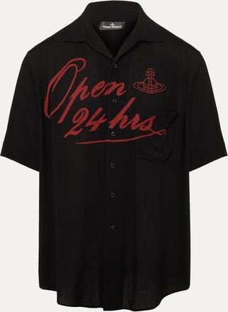 Vivienne Westwood Open 24 Hours Bowling Shirt Fetzen Black XL Men