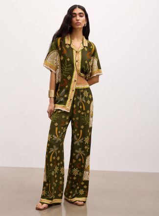 Kuwalla Womens Exotic print wide-leg pant