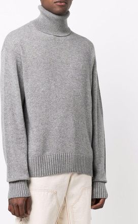 Off-white Mens Knit Turtleneck Gray Viscose Polyamide Wool
