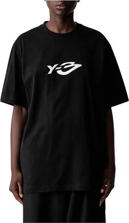 Yohji Yamamoto Logo LS Tee - Dames - T-shirts - Zwart - 2XS - Katoen - Tops
