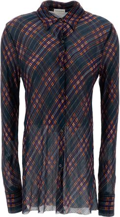 Dries Van Noten Multicolor Calima Plaid Metallic Slim Shirt