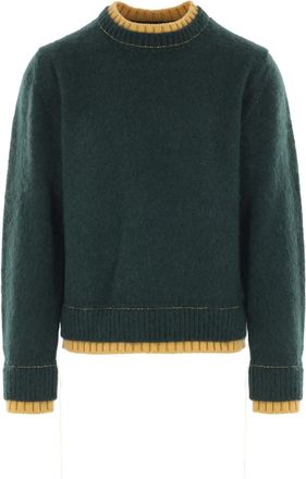 sacai Maglione con finitura a contrasto - Verde