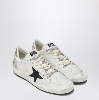 Golden Goose Sneakers Ball Star Withe/ Black With Glitter