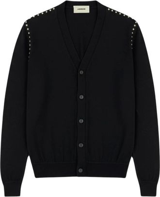 A Paper Kid Truien & Vesten, Heren, Zwart, L, Cardigan Con Borchie