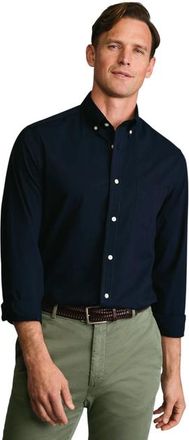 CHARLES TYRWHITT Plain Stretch Washed Poplin Shirt in Dark Blue at Nordstrom, Size Xx-Large