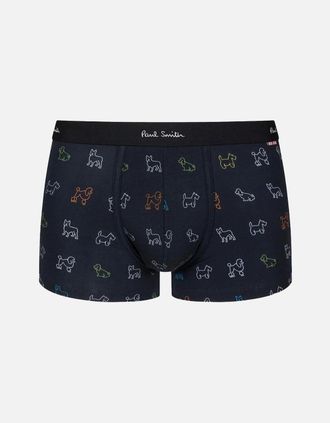 Paul Smith Mens Paul Smith Mens Boxer Trunk Sketch Dogs, Black - Size: 32/34/35