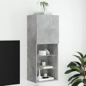 vidaXL Vidaxl - Mueble Para Tv Con Luces Led Gris Hormig&oacute;n 40,5x30x102 Cm
