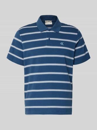 Calvin Klein Jeans Regular Fit Poloshirt mit Logo-Stitching in Marine, Gr&ouml;&szlig;e XXL