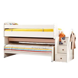 Muemue Cama midi con escritorio blanca 90x200/90x190cm