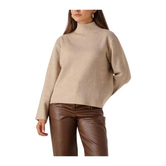Minus Truien & Vesten, Dames, Beige, XS, Zand High Neck Pullover voor vrouwen