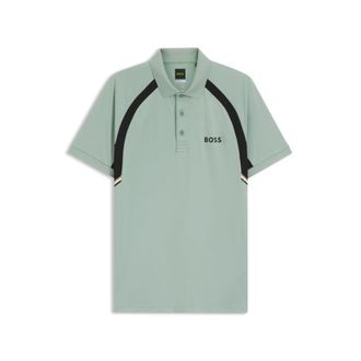 BOSS Quick-dry slim-fit polo shirt with four-way stretch