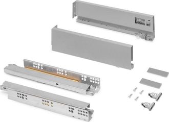 Emuca Emuca - Caj&oacute;n Exterior Vertex 40kg De Altura 93mm, Profundidad 350mm, Acero, Pintado Gris