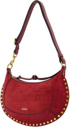 Isabel Marant Womens Oskan Moon Shoulder Bag Red Goatskin