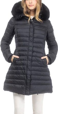 Gorski Apres-Ski Horizontal Parka with Detachable Toscana Lamb Hood Trim in Black/black at Nordstrom, Size X-Small