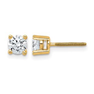Diamond2Deal 14k White Gold 3/4 ct Round Lab Grown Diamond Stud Earrings Screw Back VS Clarity, D-E Color