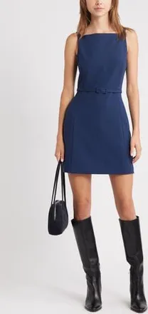 Open Edit The Icon Belted Minidress in Navy Iris at Nordstrom Rack, Size X-Large