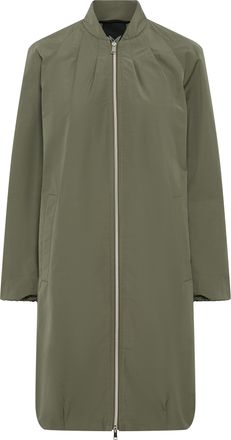 Fuchs Schmitt Kurzmantel FUCHS SCHMITT, Damen, Gr. 34, khaki, Web, Obermaterial: 59% Polyester, 41% Baumwolle, unifarben, regular fit ca. Mitte Oberschenkel, Rundha