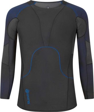 It's Skin Heren Basislaag Top met contrasterende mouwen (Zwart)