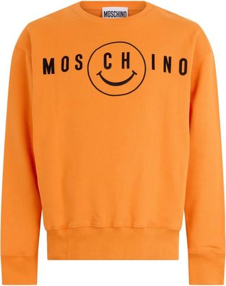 Moschino Sweater met grafische print - Heren - Sweatshirts - Oranje - S - Katoen - Hoodies & sweatvesten