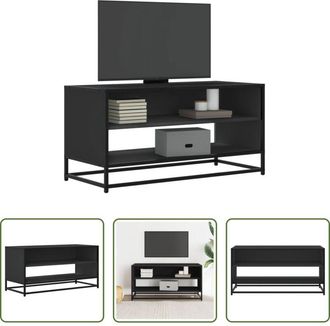 vidaXL Mobile porta TV - Mobile Porta TV Nero 91x40x46 cm in Truciolato e Metallo