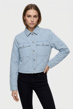 Only Kurzjacke ONLY ONLMIST WASHED QUILT JACKET CC OTW, Damen, Gr. XL, tradewinds, Web, Obermaterial: 100% Baumwolle, unifarben, normal, Jacken Kurzjacke, 