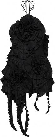 Blumarine Taffeta Dress With 3D Roses