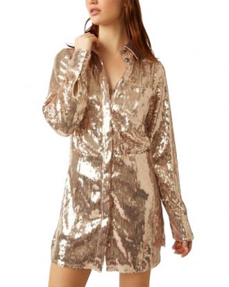 Free People Sophie Sequin Mini Dress In Champagne