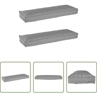 vidaXL Cuscini esterni - Set di Cuscini per Pallet 2 pcs Grigio 120 x 40 x 8 cm