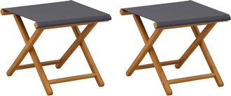 vidaXL Silla De Terraza 2 Pcs Madera De Eucalipto Maciza Gris Vidaxl