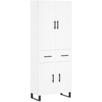 vidaXL Highboard White 69.5x34x180 cm Engineered Wood Vidaxl